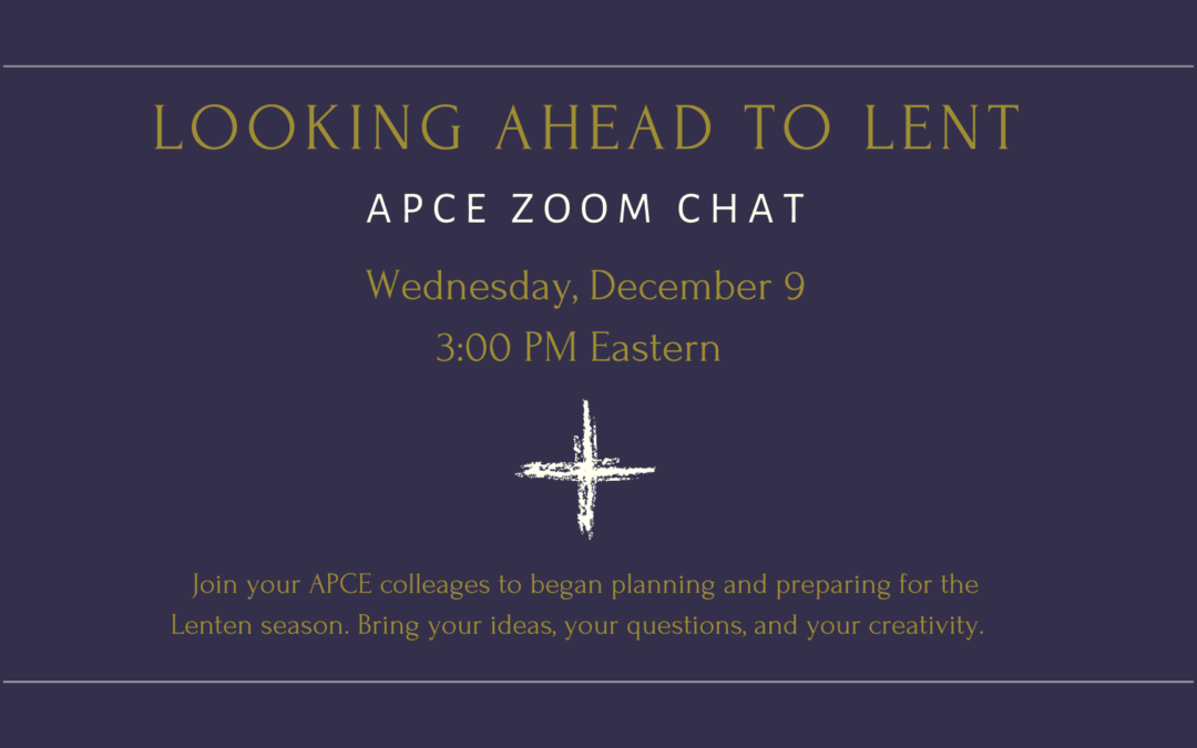 Looking Ahead to Lent: 12/09